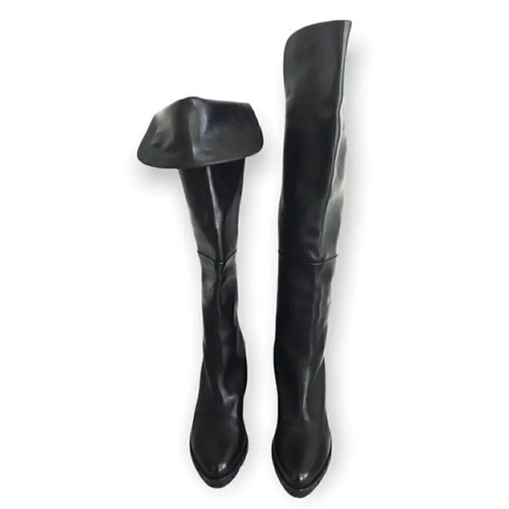 Walter Steiger boots black over the knee /knee high boots, size 39.5 EU
